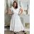 Damen-Sommerkleid mit 3/4-Ärmeln (Einheitsgröße S/M) INDIAN FASHION IMPEM23R9923 -   weiß -   L / XL