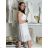 Trägerloses Sommer-Boho-Spitzenkleid für Damen (Einheitsgröße S/M) ITALIAN FASHION IMPEM231202 S / M weiß