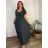 Langes lässiges Kurzarm-Damenkleid, übergroß (42/44/46 Einheitsgröße) ITALIENISCHE MODE IMD2525370