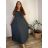 Langes lässiges Kurzarm-Damenkleid, übergroß (42/44/46 Einheitsgröße) ITALIENISCHE MODE IMD2525370