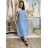 Kleid mit 3/4 Ärmeltasche für Damen (uni sl) ITALIAN Fashion IM3181746 S / M hellblau