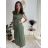 Kurzärmliges Sommer-Freizeitkleid für Damen (S/M/L EINHEITSGRÖSSE) ITALIAN FASHION IMWGB25022 S / M / L beige