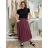 Elegante Hose mit Gürtel für Damen (S/M/L ONE SIZE) ITALIAN FASHION IM425057 M/L/XL Wein
