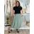 Elegante Hose mit Gürtel für Damen (S/M/L ONE SIZE) ITALIAN FASHION IM425057 M/L/XL grünes Khaki