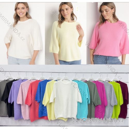Dünner Damenpullover mit 3/4-Ärmeln (S/M/L ONE SIZE) imwDS252000