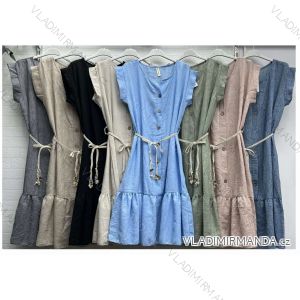 Kleid mit 3/4 Ärmeltasche für Damen (uni sl) ITALIAN Fashion IM3181746