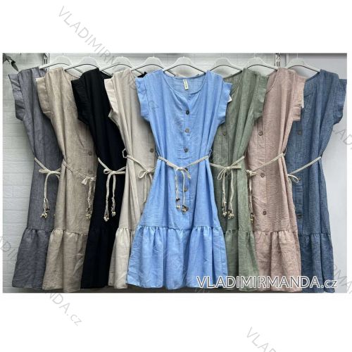 Kleid mit 3/4 Ärmeltasche für Damen (uni sl) ITALIAN Fashion IM3181746