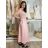 Kurzärmliges Sommer-Freizeitkleid für Damen (S/M/L EINHEITSGRÖSSE) ITALIAN FASHION IMWGB25022 S / M / L růžová světlá