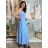 Kurzärmliges Sommer-Freizeitkleid für Damen (S/M/L EINHEITSGRÖSSE) ITALIAN FASHION IMWGB25022 S / M / L hellblau