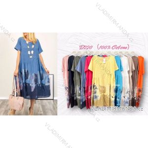 Langes Chiffon-Kurzarmkleid für Damen (S/M ONE SIZE) ITALIAN FASHION IMWGM23456