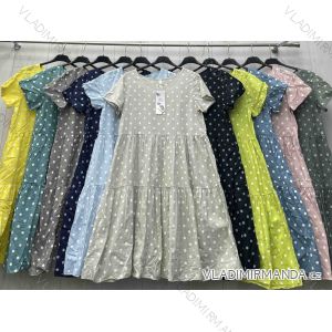 Langes Chiffon-Kurzarmkleid für Damen (S/M ONE SIZE) ITALIAN FASHION IMWGM23456