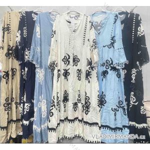 Langes Chiffon-Kurzarmkleid für Damen (S/M ONE SIZE) ITALIAN FASHION IMWGM23456