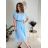 Kurzärmliges Sommer-Freizeitkleid für Damen (S/M/L EINHEITSGRÖSSE) ITALIAN FASHION IMWGB25022 S / M / L beige