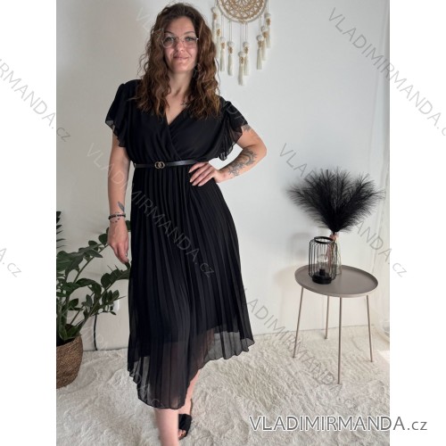 Kurzärmliges Sommer-Freizeitkleid für Damen (S/M/L EINHEITSGRÖSSE) ITALIAN FASHION IMWGB25022
