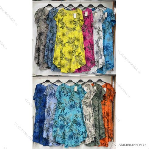 Langes Chiffon-Kurzarmkleid für Damen (S/M ONE SIZE) ITALIAN FASHION IMWGM23456