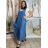 Kleid mit 3/4 Ärmeltasche für Damen (uni sl) ITALIAN Fashion IM3181746 S / M / L blau