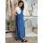 Kleid mit 3/4 Ärmeltasche für Damen (uni sl) ITALIAN Fashion IM3181746 S / M / L blau