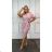 Damenkleid in Übergröße, elegant, kurzärmelig (4050 Einheitsgröße) POLISH FASHION PMLBT24ELENA 44 Rose alte Rose