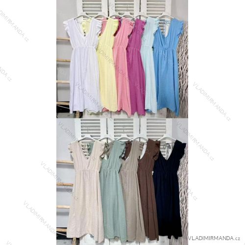 Kurzärmliges Sommer-Freizeitkleid für Damen (S/M/L EINHEITSGRÖSSE) ITALIAN FASHION IMWGB25022