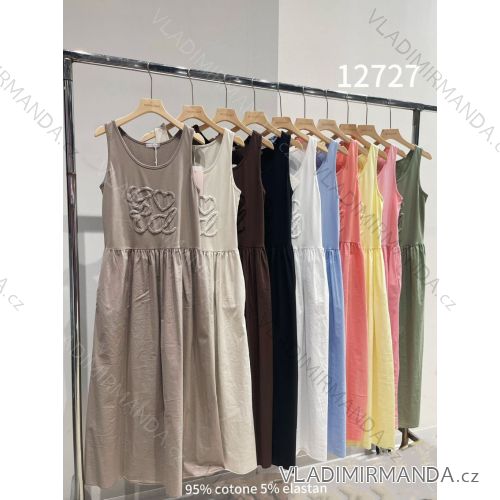 Langes ärmelloses Sommerkleid für Damen (S/M/L Einheitsgröße) ITALIAN FASHION IMWKK252217