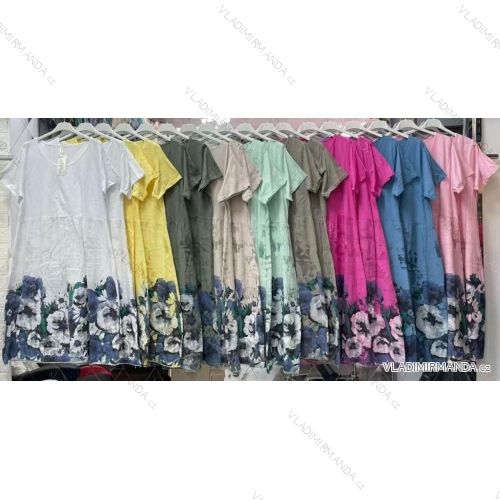 Kurzärmliges Sommer-Freizeitkleid für Damen (S/M/L EINHEITSGRÖSSE) ITALIAN FASHION IMWGB25022
