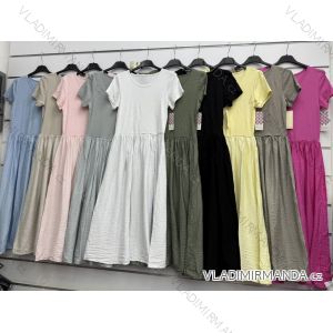 Kurzärmliges Sommer-Freizeitkleid für Damen (S/M/L EINHEITSGRÖSSE) ITALIAN FASHION IMWGB25022