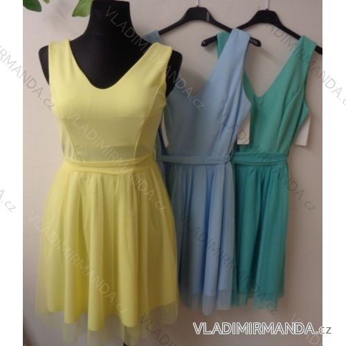 Ärmelloses Damenkleid (uni sl) ITALIAN Fashion IM9177549 <p>Gelb</p> SL