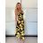 Langes Chiffon-Kurzarmkleid für Damen (S/M ONE SIZE) ITALIAN FASHION IMWGS231048