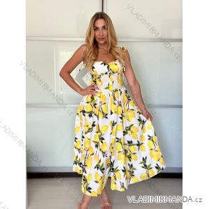 Langes Chiffon-Kurzarmkleid für Damen (S/M ONE SIZE) ITALIAN FASHION IMWGS231048