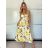 Langes Chiffon-Kurzarmkleid für Damen (S/M ONE SIZE) ITALIAN FASHION IMWGS231048 -   schwarz -   S / M