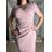 Damenkleid in Übergröße, elegant, kurzärmelig (4050 Einheitsgröße) POLISH FASHION PMLBT24ELENA 40 Rose alte Rose