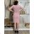 Damenkleid in Übergröße, elegant, kurzärmelig (4050 Einheitsgröße) POLISH FASHION PMLBT24ELENA 40 Rose alte Rose