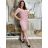 Damenkleid in Übergröße, elegant, kurzärmelig (4050 Einheitsgröße) POLISH FASHION PMLBT24ELENA 40 Rose alte Rose