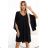 597-1 LIVIA Elegantes Trapezkleid mit Schmetterlingsärmeln - schwarz mit Glitzer