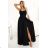 589-1 Langes Kleid mit dezentem Glanz und Korsettschnürung am Rücken - schwarz mit Glitzer