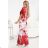 603-1 Luftiges Wickel-Maxikleid mit Blumenmuster – rote Rosen