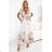 609-1 Satin-Maxikleid mit tiefem Ausschnitt und floralem Ombre – Boho-Eleganz
