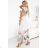 609-1 Satin-Maxikleid mit tiefem Ausschnitt und floralem Ombre – Boho-Eleganz