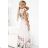609-1 Satin-Maxikleid mit tiefem Ausschnitt und floralem Ombre – Boho-Eleganz