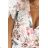 609-1 Satin-Maxikleid mit tiefem Ausschnitt und floralem Ombre – Boho-Eleganz