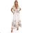 609-1 Satin-Maxikleid mit tiefem Ausschnitt und floralem Ombre – Boho-Eleganz