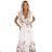 609-1 Satin-Maxikleid mit tiefem Ausschnitt und floralem Ombre – Boho-Eleganz