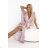 603-4 Luftiges Wickel-Maxikleid mit Blumenmuster – rosa Rosen