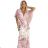 603-4 Luftiges Wickel-Maxikleid mit Blumenmuster – rosa Rosen