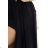 600-1 SELENA atemberaubendes langes One-Shoulder-Kleid mit Glitzerglanz und Schlitz am Bein – SCHWARZ