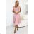 381-6 LINDA - Chiffonkleid mit Spitzenausschnitt - schmutziges Rosa