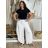 Lange Sommerhose in Übergröße für Damen (S/M/L Einheitsgröße) ITALIAN FASHION IM425271 M/L/XL Königsblau