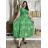 Indian Summer Kurzarm-Damenkleid in Übergröße (54/58 EINHEITSGRÖSSE) ITALIAN FASHION IMBM24072 hellgrün M / L