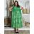 Indian Summer Kurzarm-Damenkleid in Übergröße (54/58 EINHEITSGRÖSSE) ITALIAN FASHION IMBM24072 hellgrün M / L