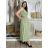 Šaty košilové dlouhý rukáv dámské (S/M ONE SIZE) ITALSKÁ MODA IMB229927 grün XL/2XL